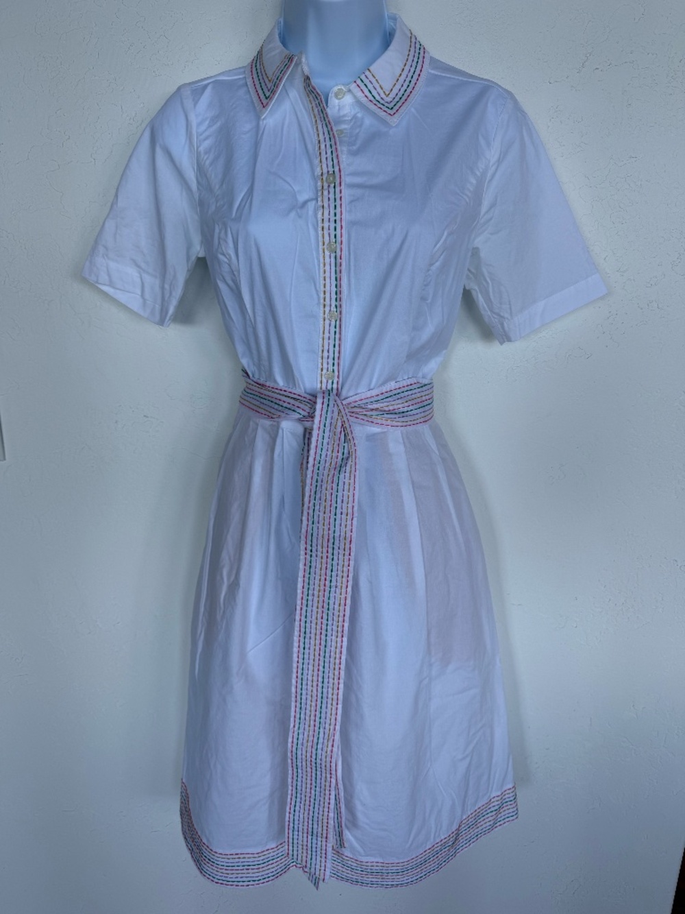 Boden Midi Cotton Shirtdress Dress Rainbow